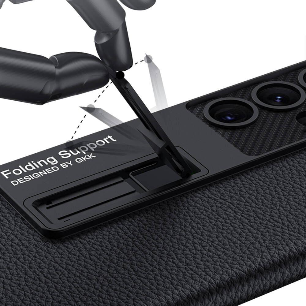 Galaxy S24 Ultra Kılıf Zore Kıpta Standlı Kapak Siyah