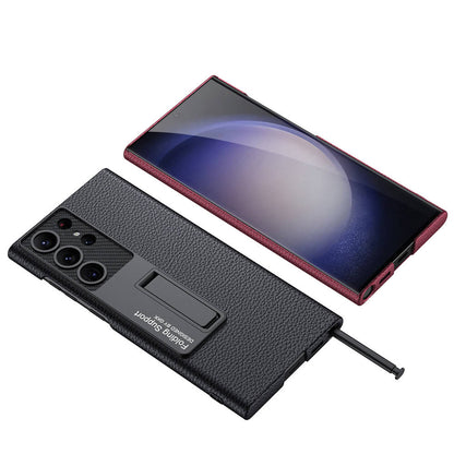 Galaxy S24 Ultra Kılıf Zore Kıpta Standlı Kapak Mürdüm