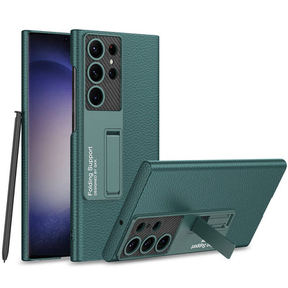 Galaxy S24 Ultra Kılıf Zore Kıpta Standlı Kapak Yeşil