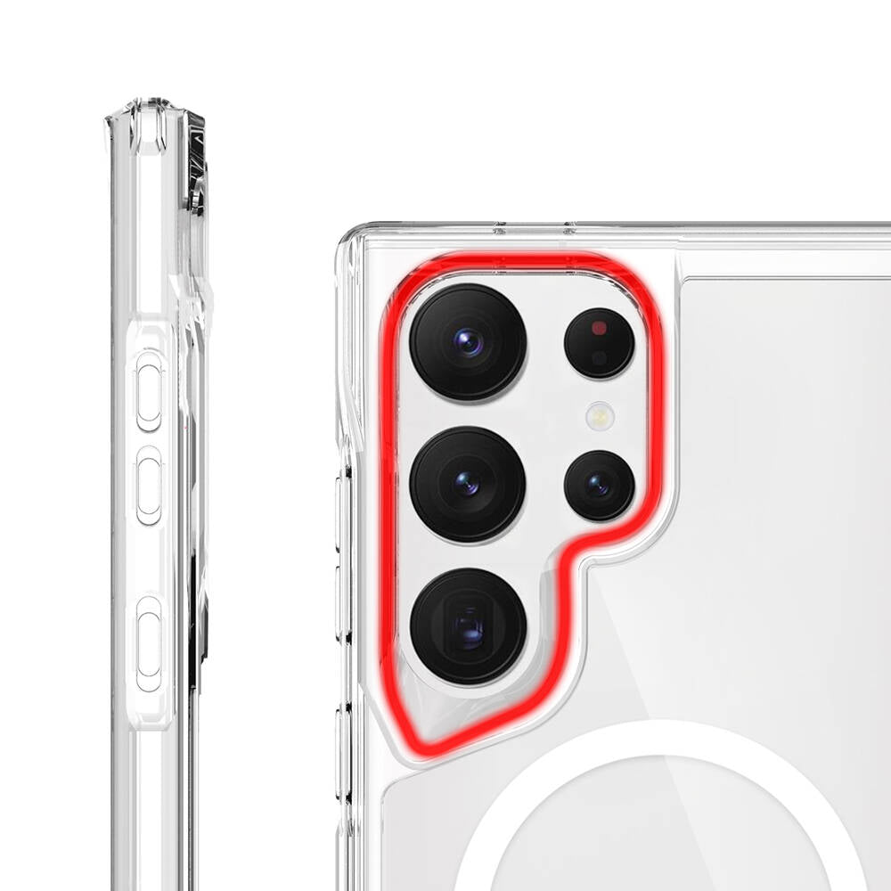 Galaxy S24 Ultra Kılıf Zore M-safe Şarj Özellikli T-Max M-safe Kapak Renksiz