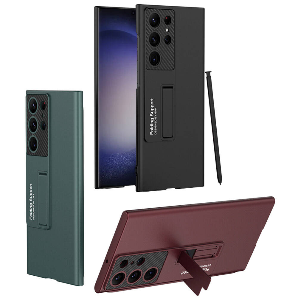 Galaxy S24 Ultra Kılıf Zore Standlı Ays Kapak Mürdüm