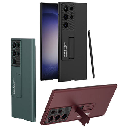 Galaxy S24 Ultra Kılıf Zore Standlı Ays Kapak Mürdüm