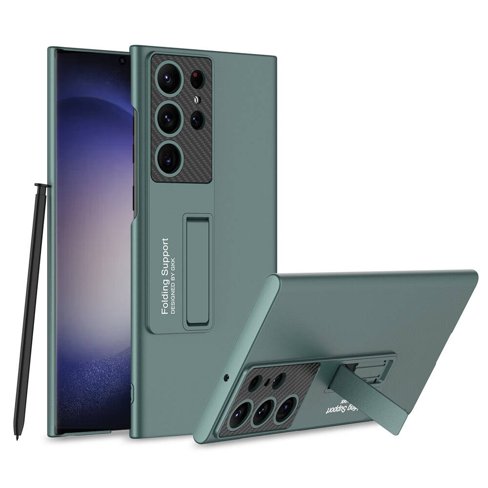 Galaxy S24 Ultra Kılıf Zore Standlı Ays Kapak Yeşil