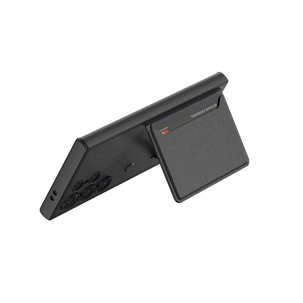 Galaxy S24 Ultra Suni Deri Arka Yüzey Zore Kartlıklı Kıpta Silikon Kapak Gümüş