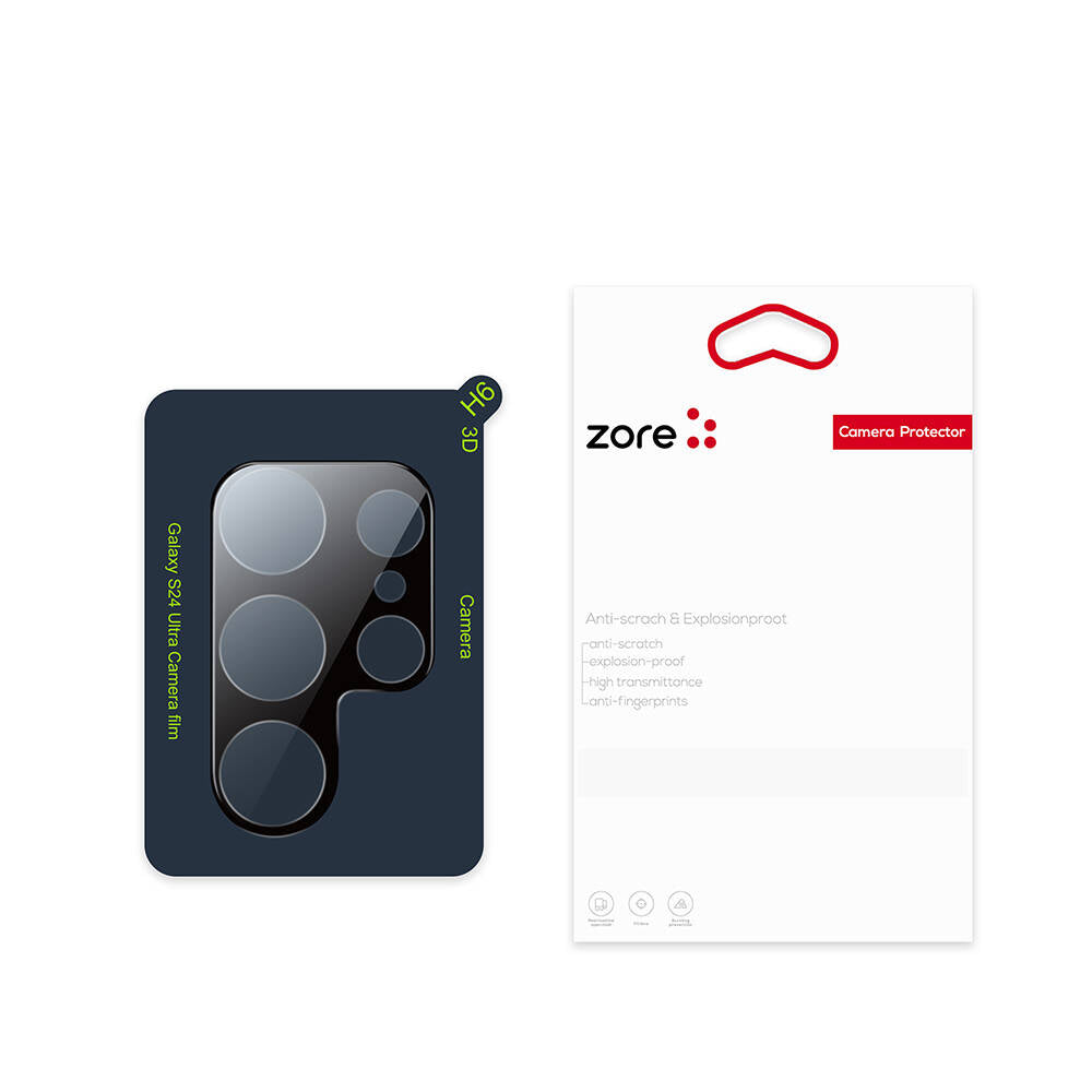 Galaxy S24 Ultra Zore 3D Kamera Camı Siyah