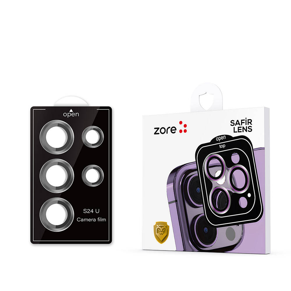 Galaxy S24 Ultra Zore Kamera Lens Koruyucu Cam Filmi Gold