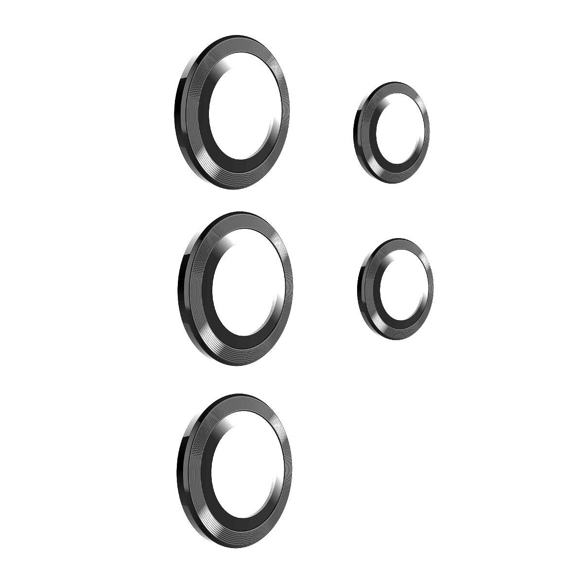 Galaxy S24 Ultra Zore Kamera Lens Koruyucu Cam Filmi Titanyum-Siyah