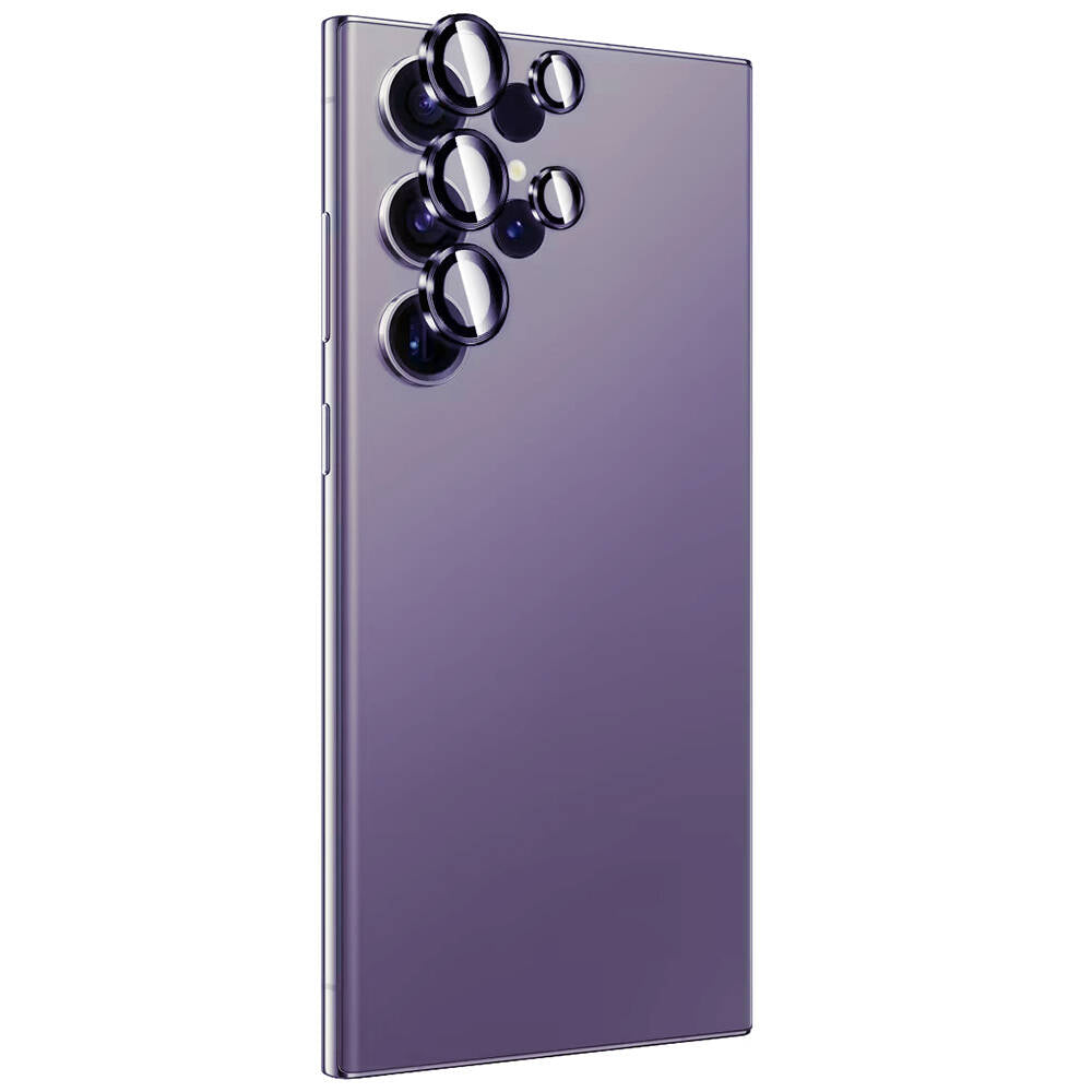 Galaxy S24 Ultra Zore Titanium Premium Temperli Kamera Lens Koruyucu Sarı