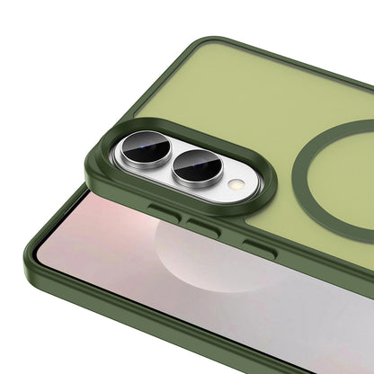 Galaxy S25 Edge Kılıf M-safe Şarj Özellikli Mat Arka Yüzey Zore Sio Kapak Koyu Yeşil