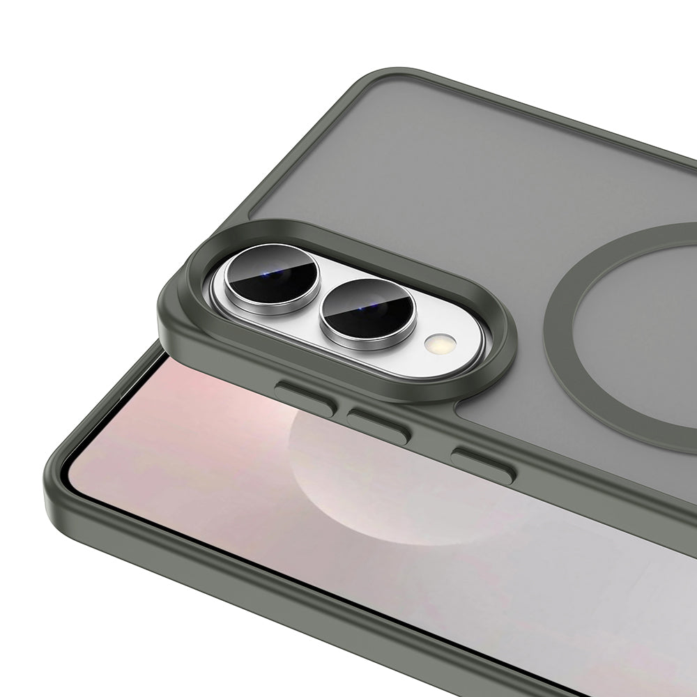 Galaxy S25 Edge Kılıf M-safe Şarj Özellikli Mat Arka Yüzey Zore Sio Kapak Gri