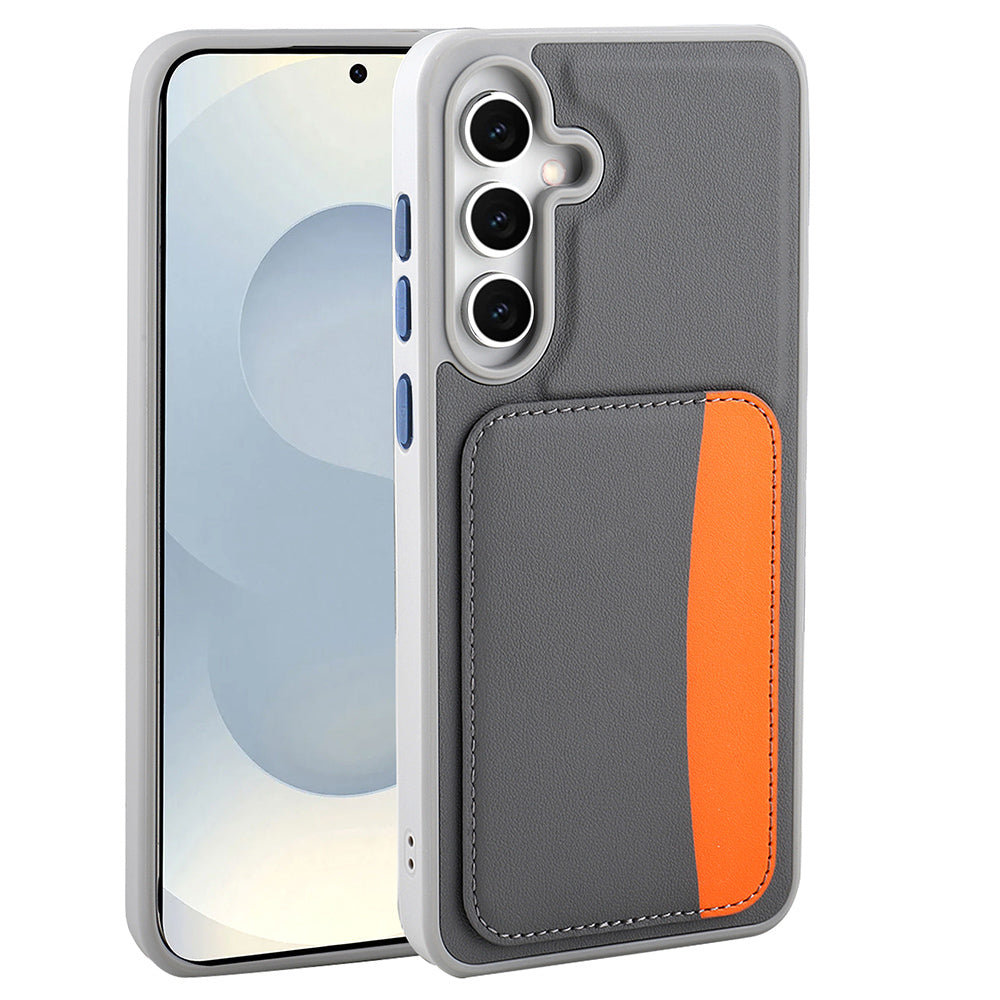 Galaxy S25 FE Kılıf Kartlıklı Zore X-Kart Silikon Kapak Kahverengi