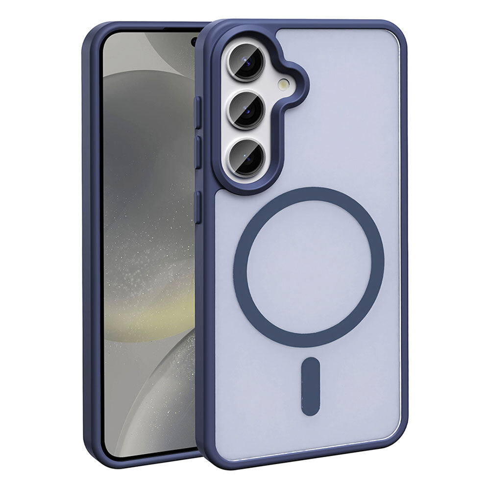 Galaxy S25 Kılıf M-safe Şarj Özellikli Mat Arka Yüzey Zore Sio Kapak Gri