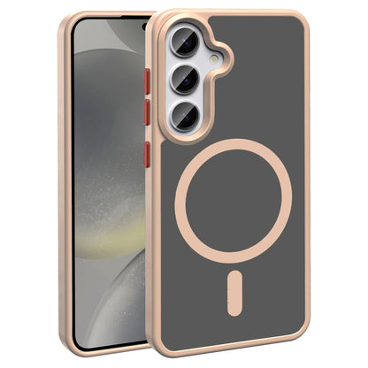 Galaxy S25 Kılıf M-safe Şarj Özellikli Mat Arka Yüzey Zore Sio Kapak Rose Gold