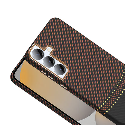 Galaxy S25 Plus Kılıf M-safe Şarj Özellikli Karbon Fiber Görünümlü Zore Gros Kapak Siyah-Lacivert