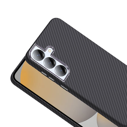 Galaxy S25 Plus Kılıf M-safe Şarj Özellikli Karbon Fiber Görünümlü Zore Gros Kapak Gold-Siyah