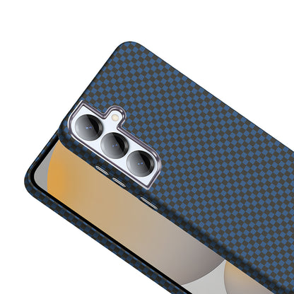 Galaxy S25 Plus Kılıf M-safe Şarj Özellikli Karbon Fiber Görünümlü Zore Gros Kapak Gold-Siyah