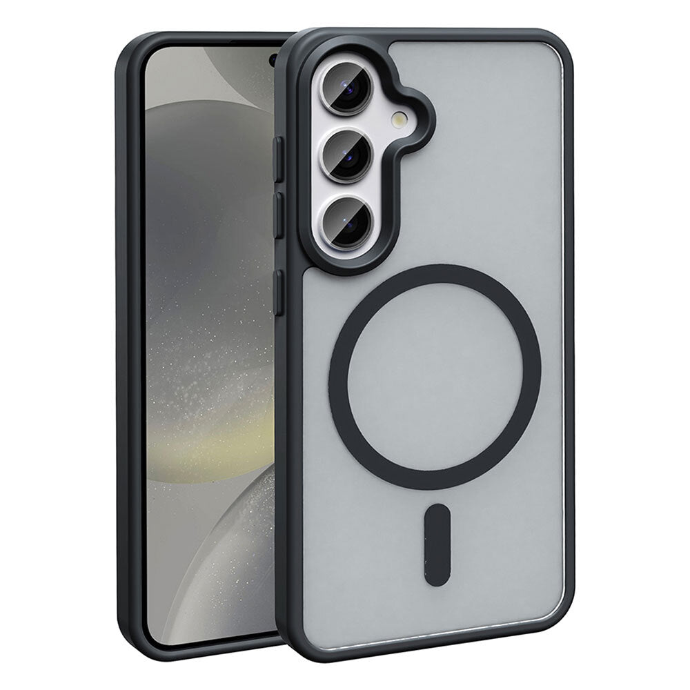 Galaxy S25 Plus Kılıf M-safe Şarj Özellikli Mat Arka Yüzey Zore Sio Kapak Lacivert