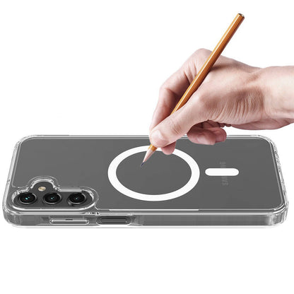 Galaxy S25 Plus Kılıf M-safe Şarj Özellikli Şeffaf Sert PC Zore Embos Kapak Şeffaf