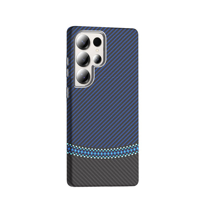 Galaxy S25 Ultra Kılıf M-safe Şarj Özellikli Karbon Fiber Görünümlü Zore Gros Kapak Desert Titanyum