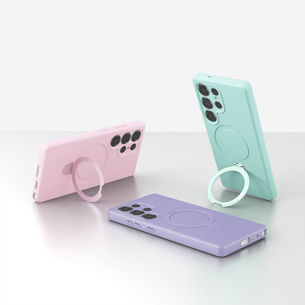 Galaxy S25 Ultra Kılıf M-safe Şarj Özellikli Standlı Zore Samara Kapak Desert Gold