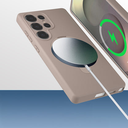 Galaxy S25 Ultra Kılıf M-safe Şarj Özellikli Standlı Zore Samara Kapak Lila