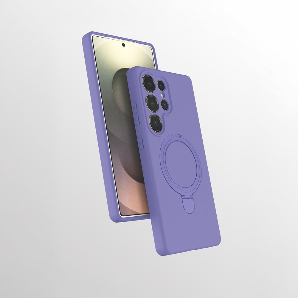 Galaxy S25 Ultra Kılıf M-safe Şarj Özellikli Standlı Zore Samara Kapak Siyah