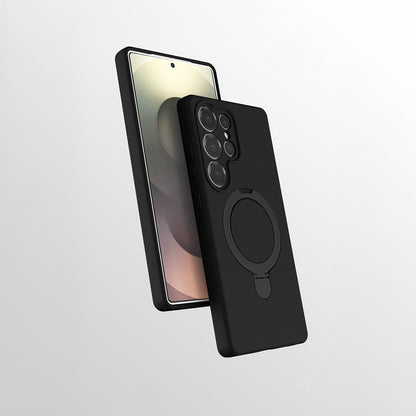 Galaxy S25 Ultra Kılıf M-safe Şarj Özellikli Standlı Zore Samara Kapak Siyah