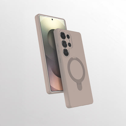 Galaxy S25 Ultra Kılıf M-safe Şarj Özellikli Standlı Zore Samara Kapak Desert Gold