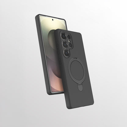 Galaxy S25 Ultra Kılıf M-safe Şarj Özellikli Standlı Zore Samara Kapak Titanyum-Gri