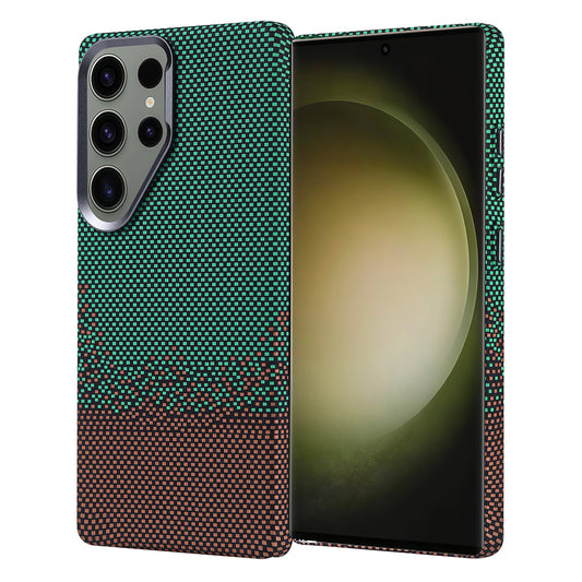 Galaxy S25 Ultra Kılıf M-safe Şarj Özellikli Karbon Fiber Görünümlü Zore Nekst Kapak Yeşil