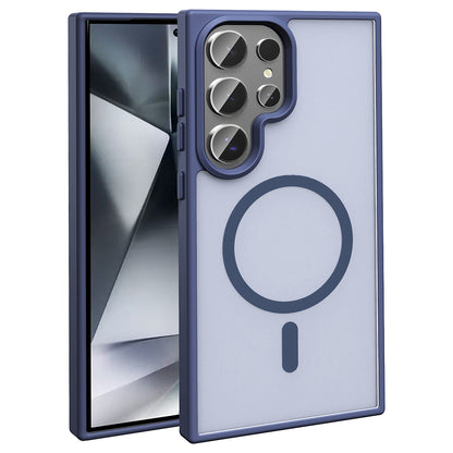 Galaxy S25 Ultra Kılıf M-safe Şarj Özellikli Mat Arka Yüzey Zore Sio Kapak Gri