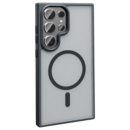 Galaxy S25 Ultra Kılıf M-safe Şarj Özellikli Mat Arka Yüzey Zore Sio Kapak Derin Mor