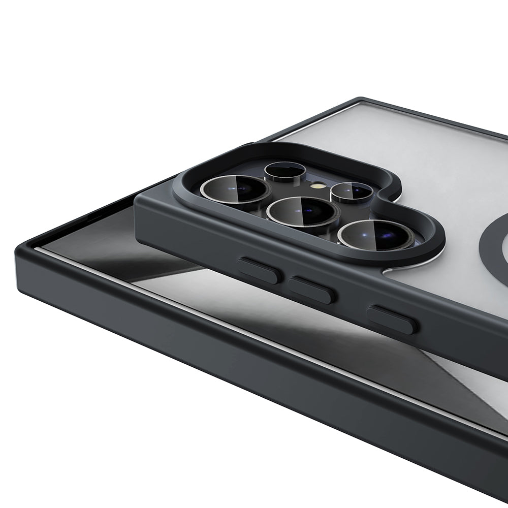 Galaxy S25 Ultra Kılıf M-safe Şarj Özellikli Mat Arka Yüzey Zore Sio Kapak Mavi