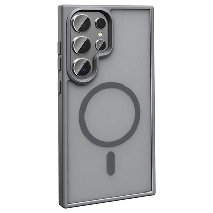 Galaxy S25 Ultra Kılıf M-safe Şarj Özellikli Mat Arka Yüzey Zore Sio Kapak Mavi