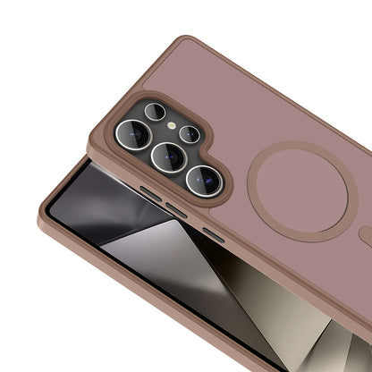 Galaxy S25 Ultra Kılıf M-safe Şarj Özellikli Mat Arka Yüzey Zore Sio Kapak Mavi