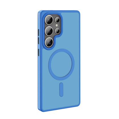 Galaxy S25 Ultra Kılıf M-safe Şarj Özellikli Mat Arka Yüzey Zore Sio Kapak Koyu Yeşil