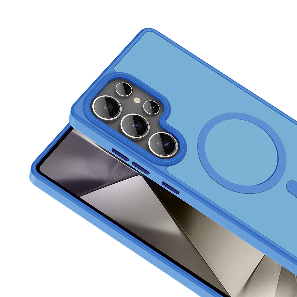 Galaxy S25 Ultra Kılıf M-safe Şarj Özellikli Mat Arka Yüzey Zore Sio Kapak Gri