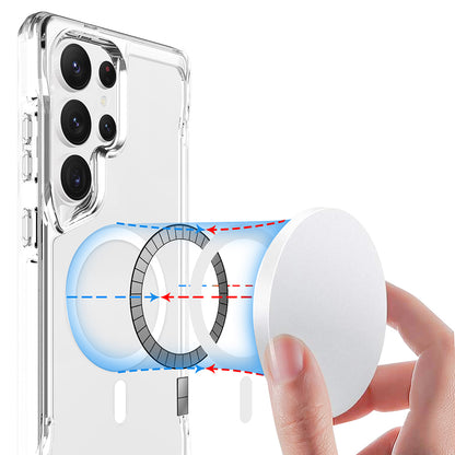 Galaxy S25 Ultra Kılıf Zore M-safe Şarj Özellikli T-Max M-safe Kapak Şeffaf