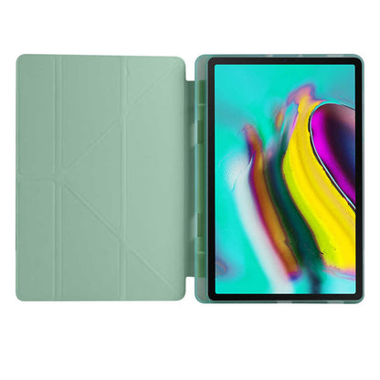 Galaxy Tab A7 10.4 T500 2020 Kılıf Zore Tri Folding Kalem Bölmeli Standlı Kılıf Koyu Yeşil