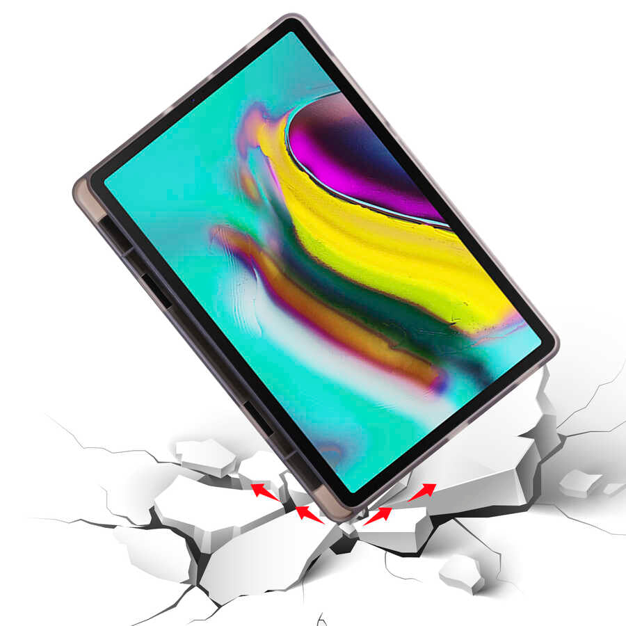 Galaxy Tab A7 10.4 T500 2020 Kılıf Zore Tri Folding Kalem Bölmeli Standlı Kılıf Kırmızı