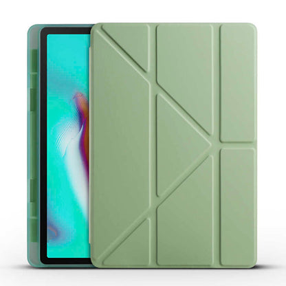 Galaxy Tab A7 10.4 T500 2020 Kılıf Zore Tri Folding Kalem Bölmeli Standlı Kılıf Açık Yeşil