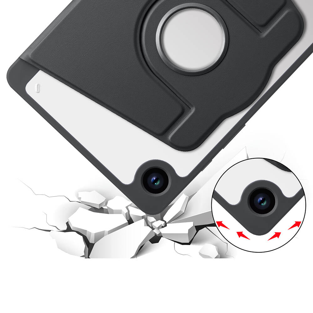 Galaxy Tab A9 Kılıf Zore Termik Kalem Bölmeli Dönebilen Standlı Kılıf Açık Yeşil