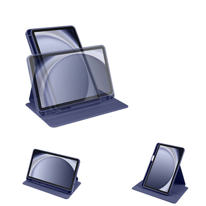 Galaxy Tab A9 Kılıf Zore Termik Kalem Bölmeli Dönebilen Standlı Kılıf Lavendery Gray