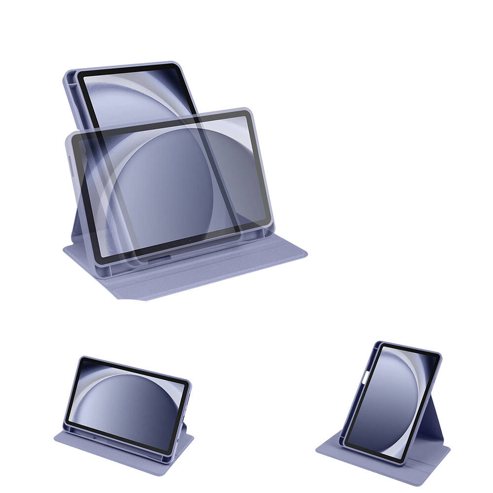 Galaxy Tab A9 Kılıf Zore Termik Kalem Bölmeli Dönebilen Standlı Kılıf Siyah