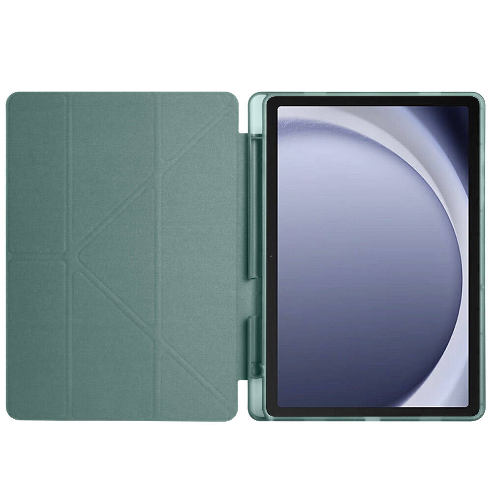 Galaxy Tab A9 Kılıf Zore Tri Folding Kalem Bölmeli Standlı Kılıf Mor