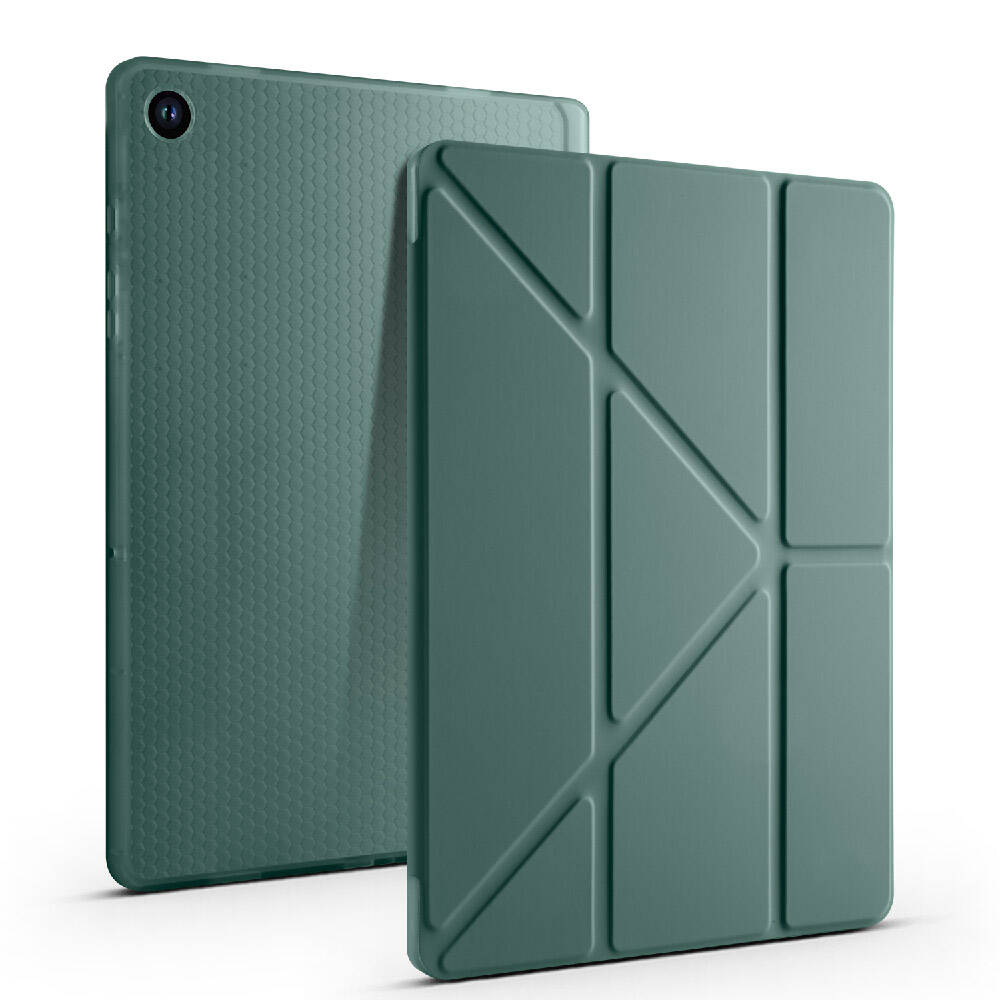 Galaxy Tab A9 Kılıf Zore Tri Folding Kalem Bölmeli Standlı Kılıf Mavi