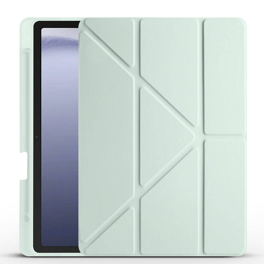 Galaxy Tab A9 Kılıf Zore Tri Folding Kalem Bölmeli Standlı Kılıf Yeşil