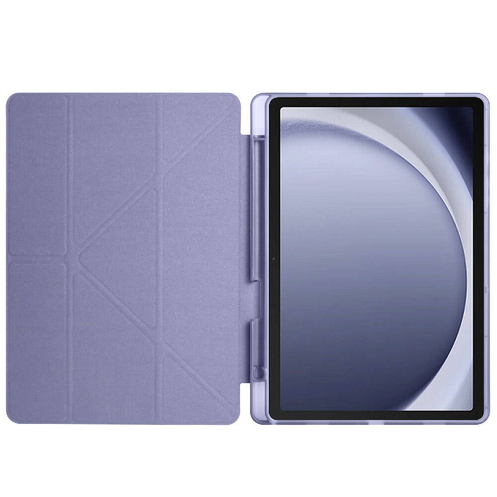 Galaxy Tab A9 Kılıf Zore Tri Folding Kalem Bölmeli Standlı Kılıf Lacivert