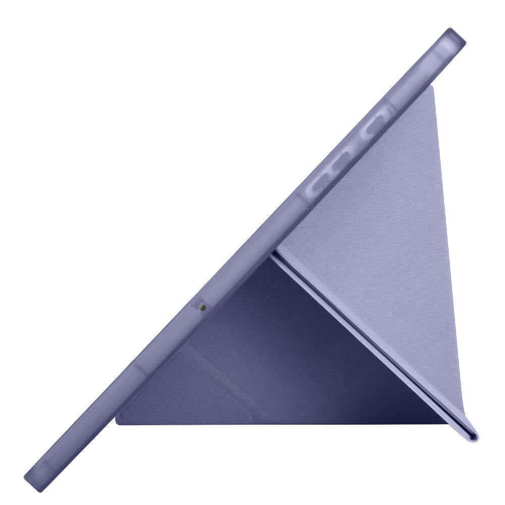Galaxy Tab A9 Kılıf Zore Tri Folding Kalem Bölmeli Standlı Kılıf Mor