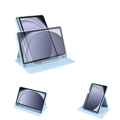 Galaxy Tab A9 Plus Kılıf Zore Termik Kalem Bölmeli Dönebilen Standlı Kılıf Lavendery Gray